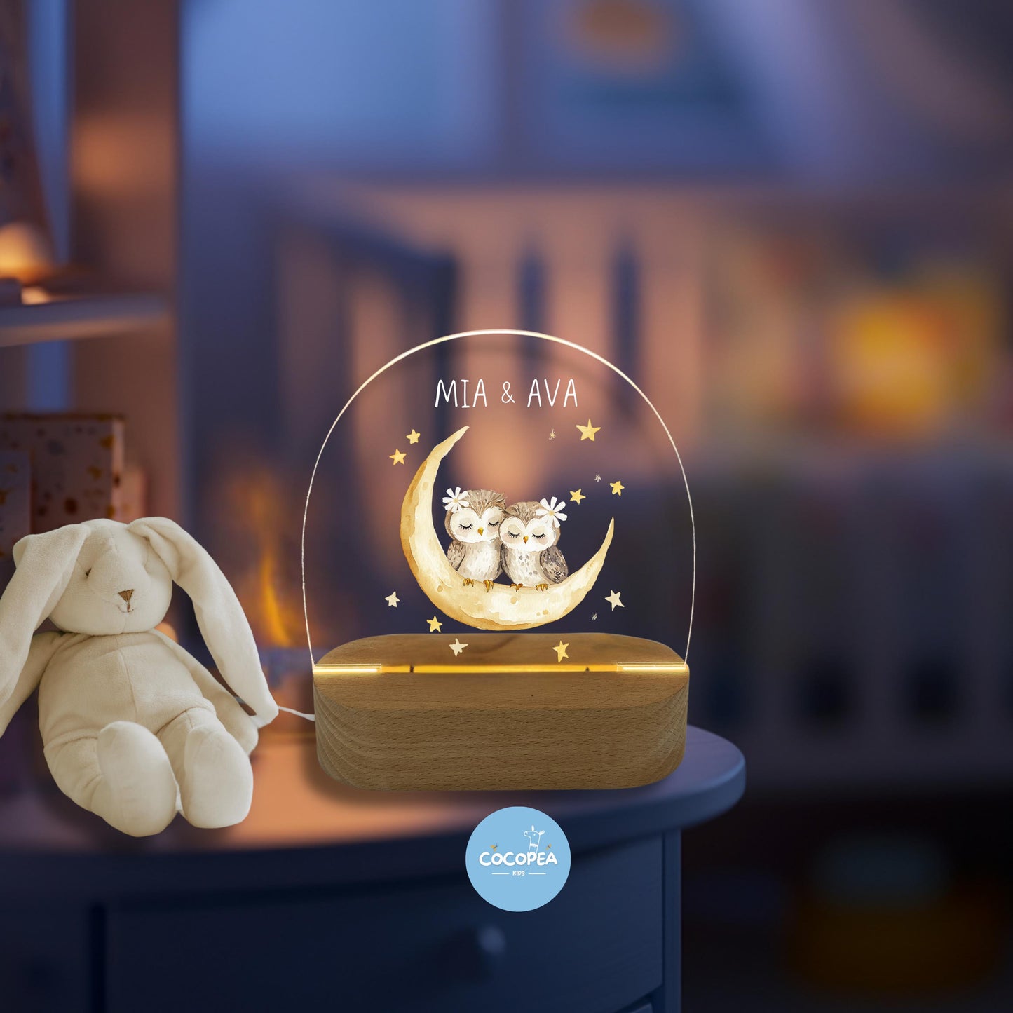 Nachtlicht Zwillinge Edition: Mondlicht Eulen
