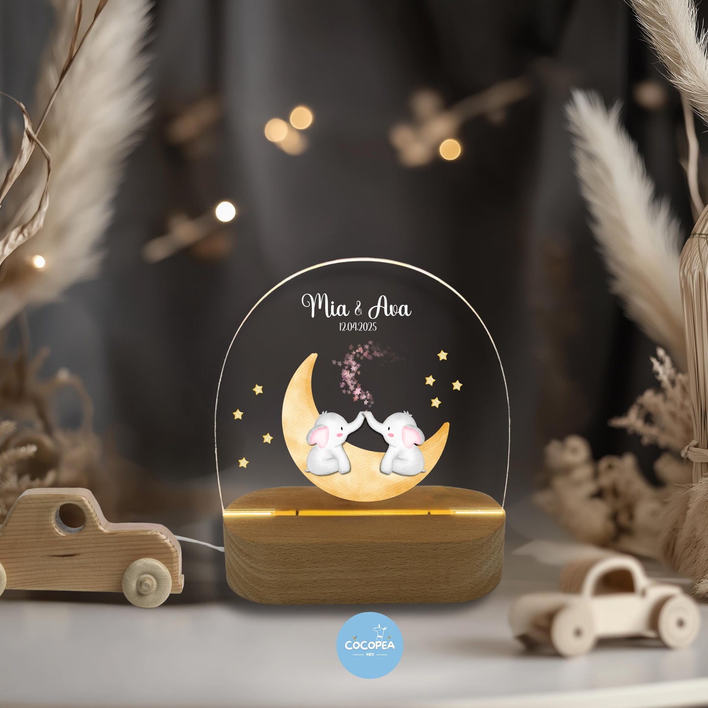 Nachtlicht Zwillinge Edition: Elephants on the Moon