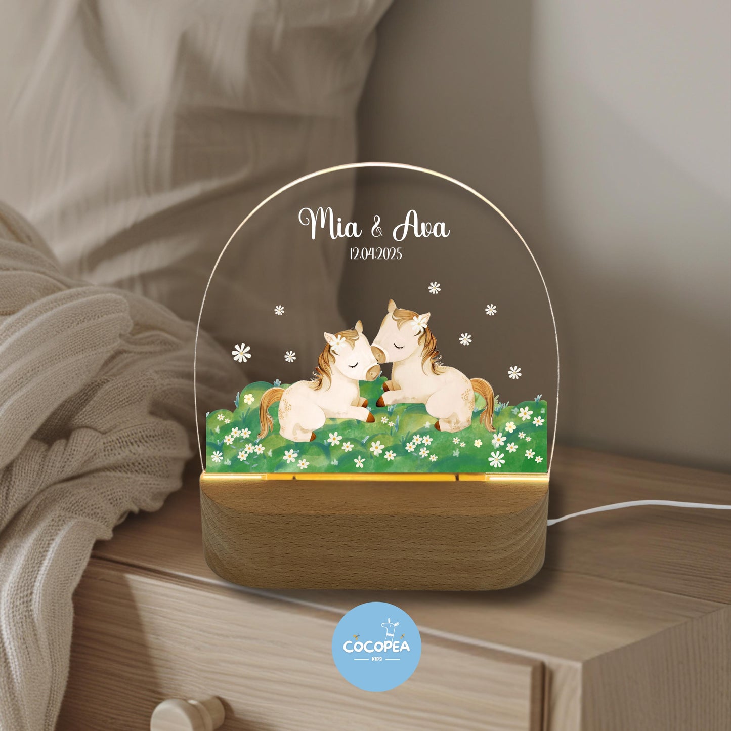 Nachtlicht Zwillinge Edition: Little Twin Horses