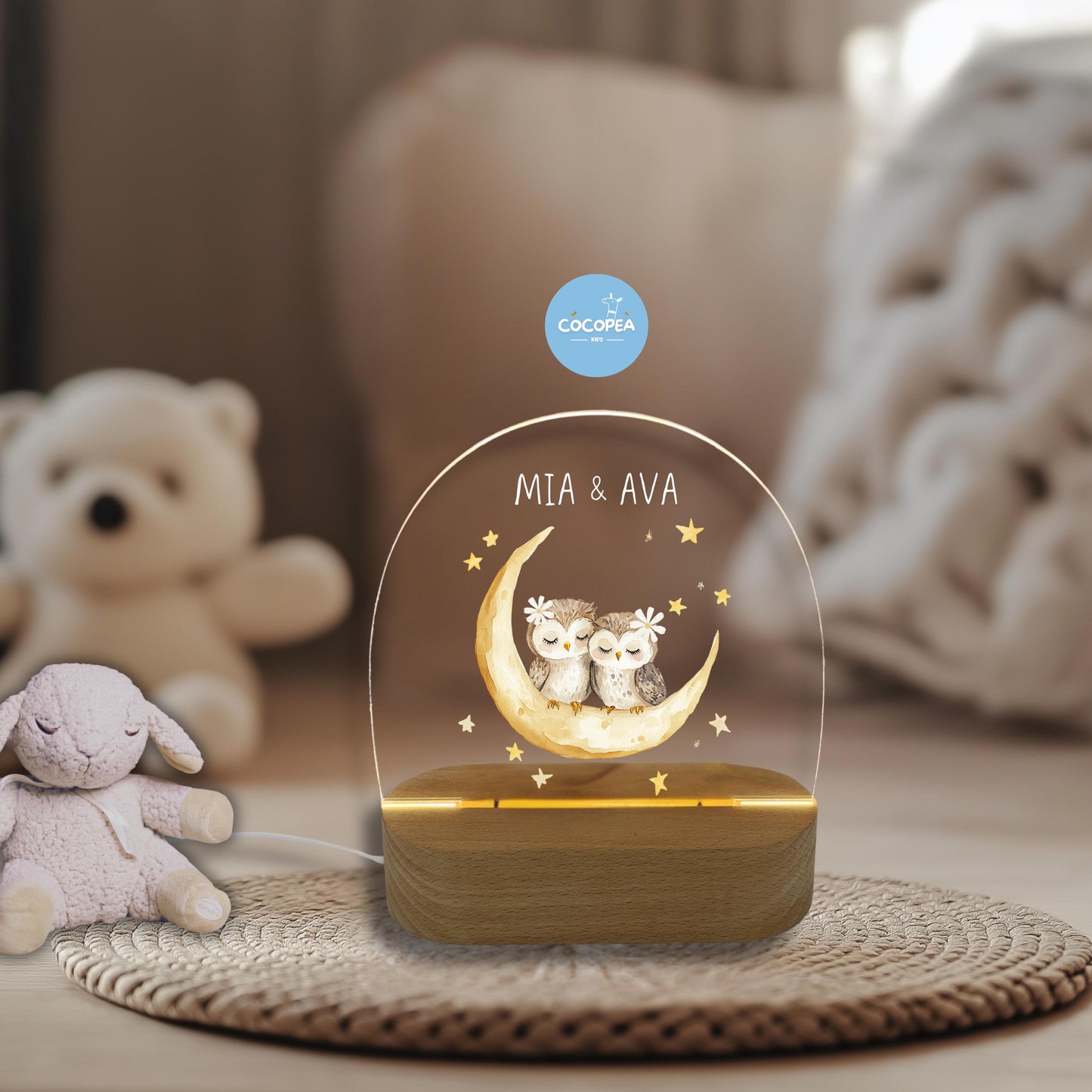 Nachtlicht Zwillinge Edition: Mondlicht Eulen
