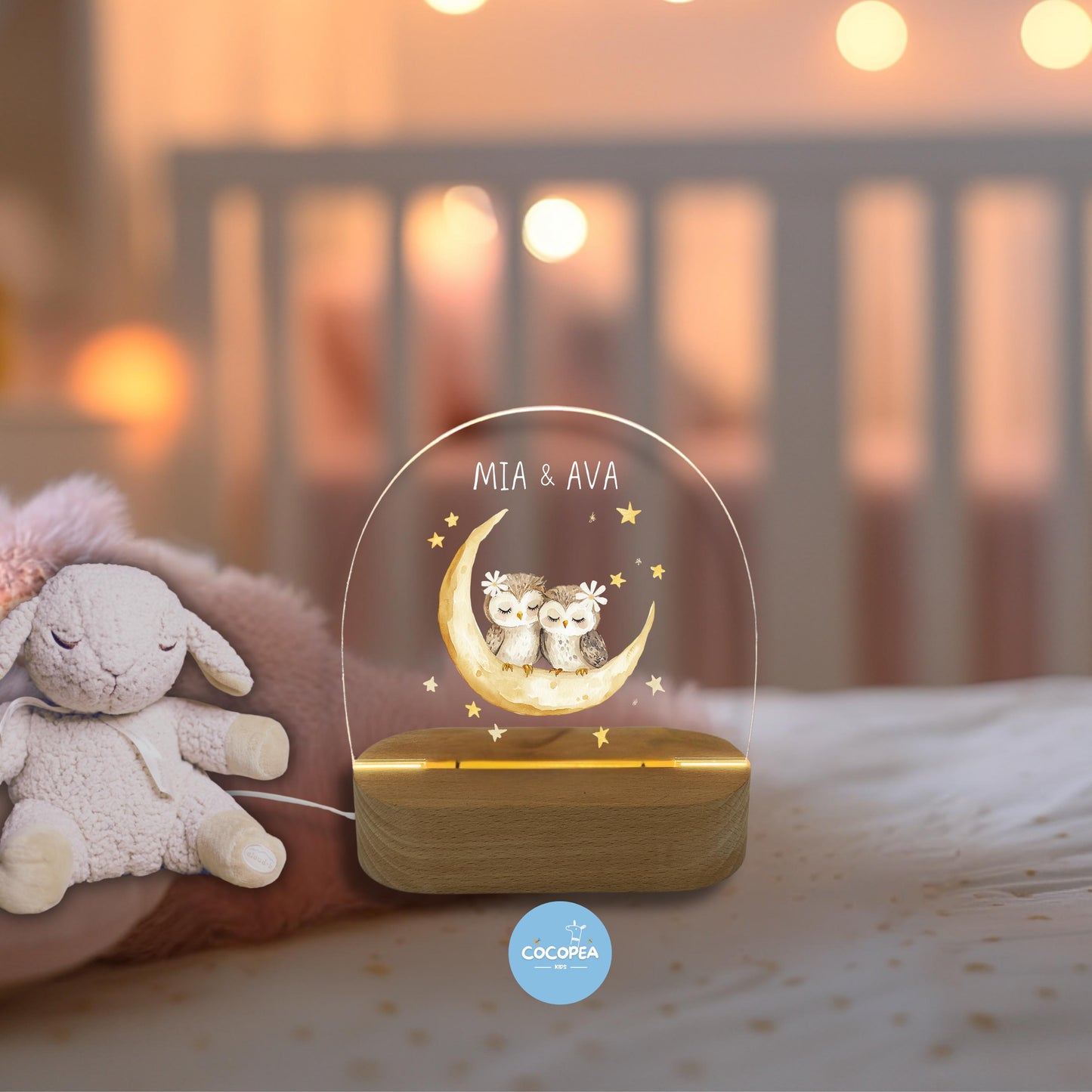 Nachtlicht Zwillinge Edition: Mondlicht Eulen