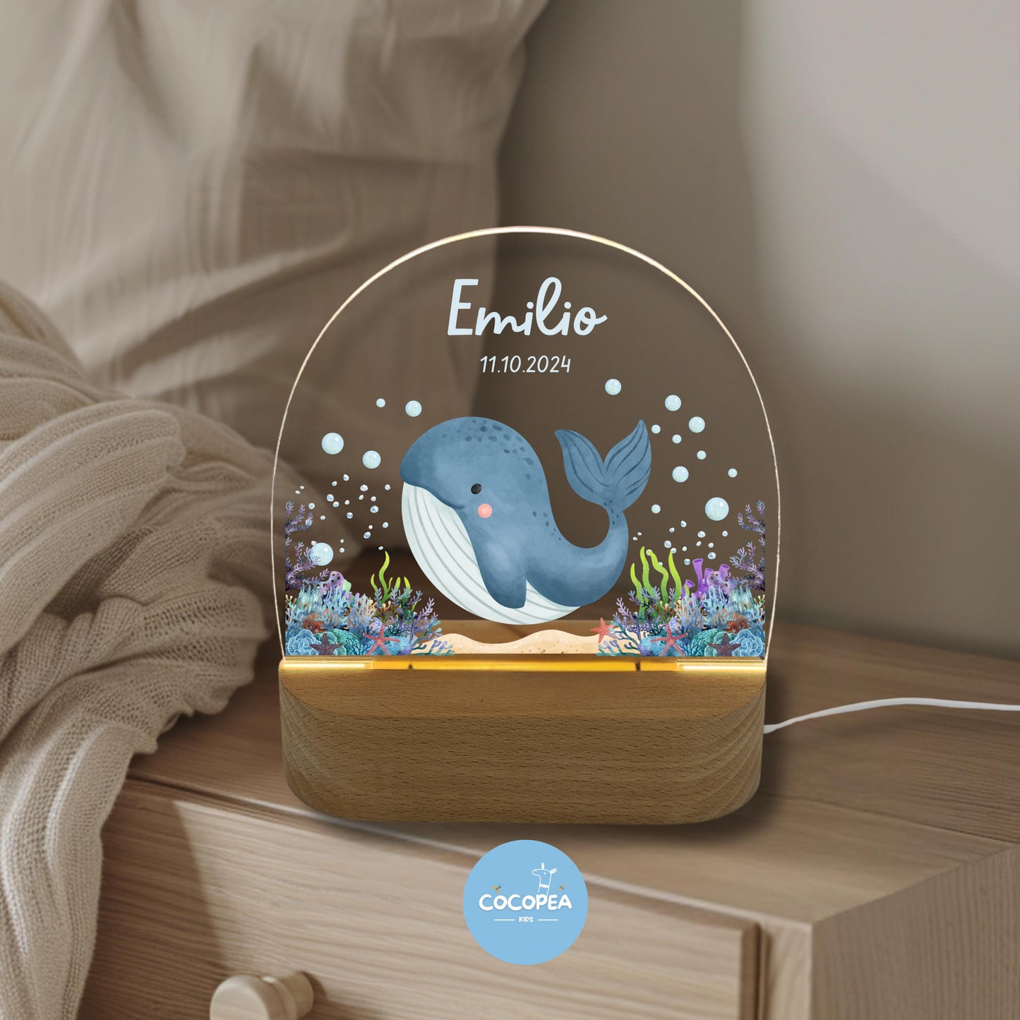 Nachtlicht Unterwasserwelt Wal