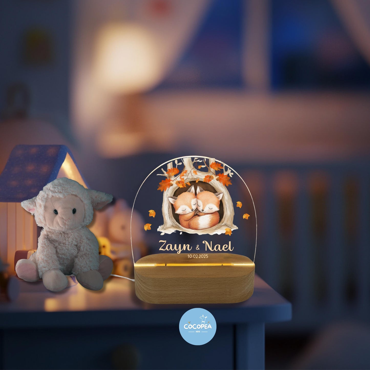 Nachtlicht Zwillinge Edition: Cozy Fox Dreams