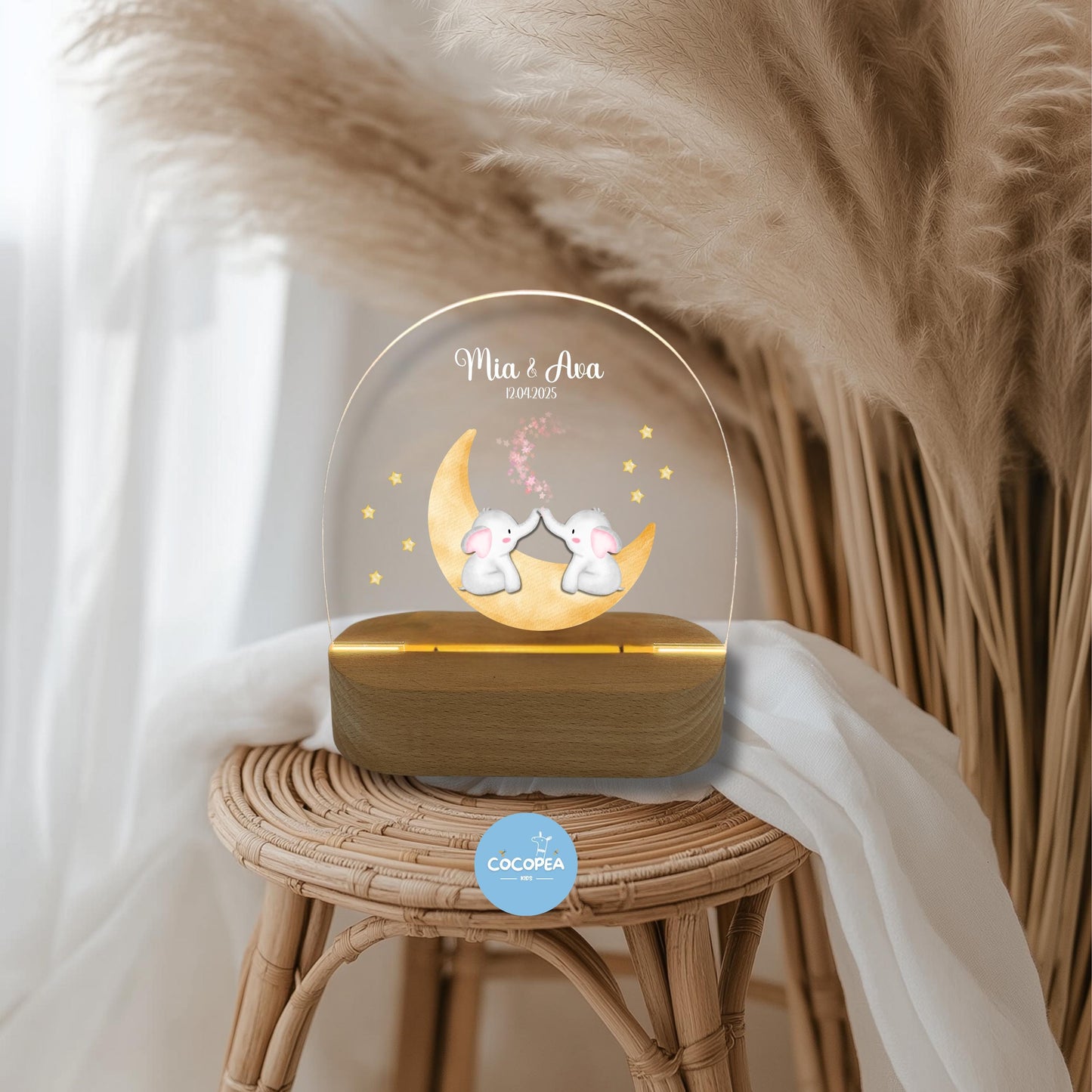 Nachtlicht Zwillinge Edition: Elephants on the Moon