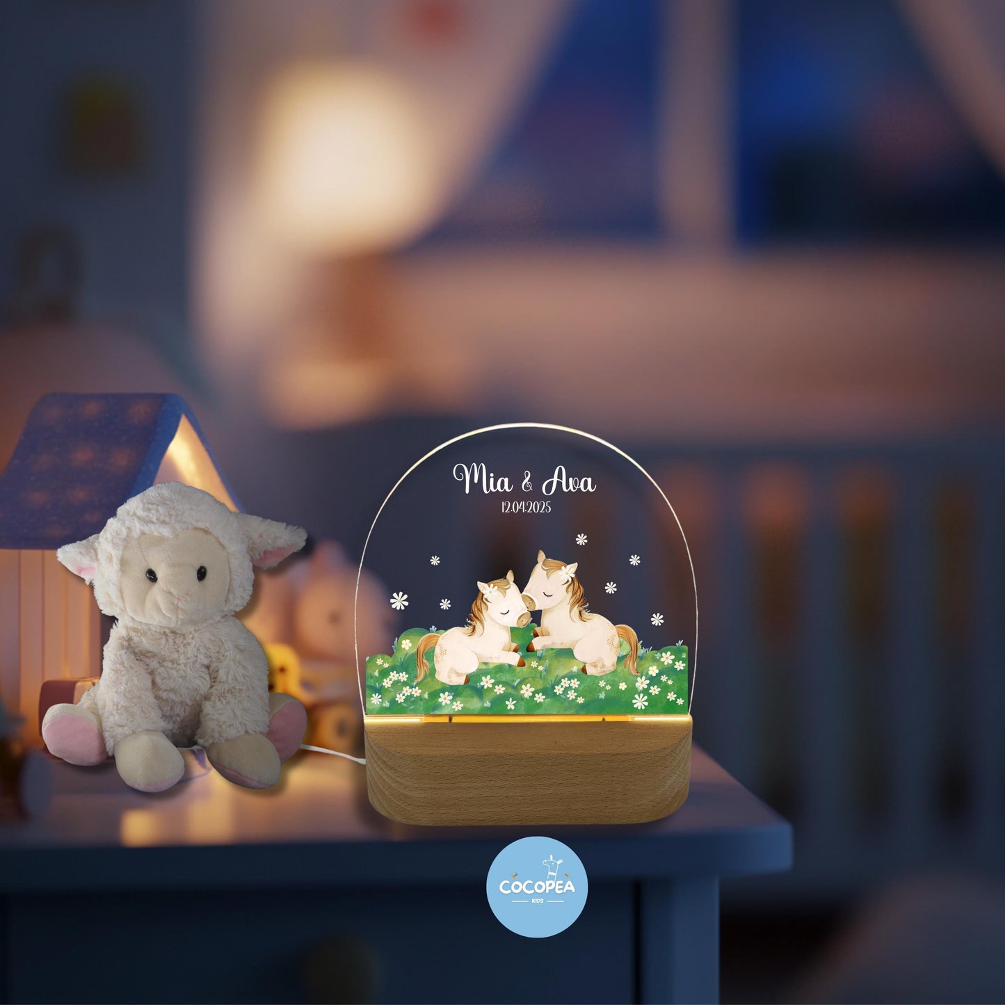 Nachtlicht Zwillinge Edition: Little Twin Horses