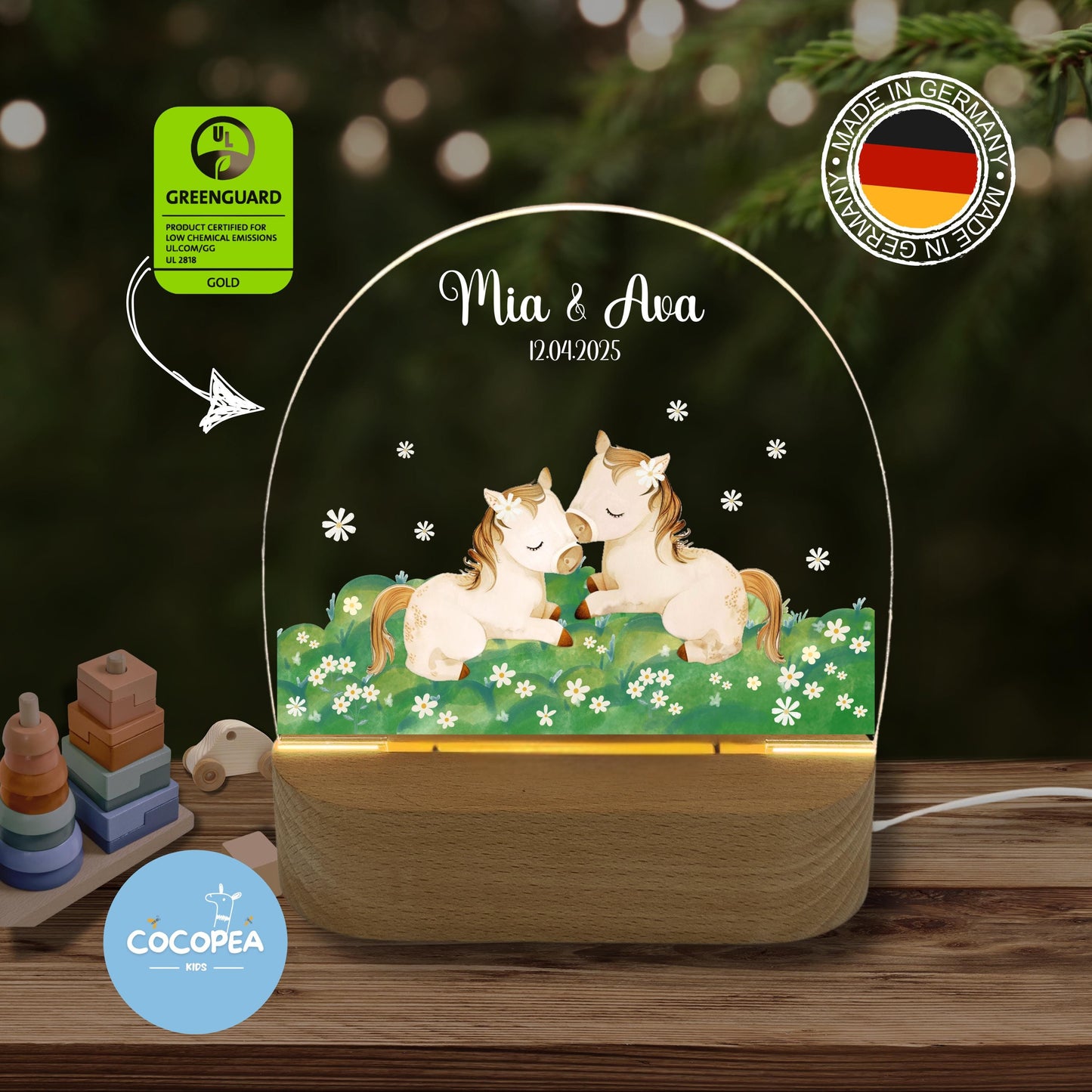 Nachtlicht Zwillinge Edition: Little Twin Horses