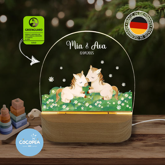 Nachtlicht Zwillinge Edition: Little Twin Horses