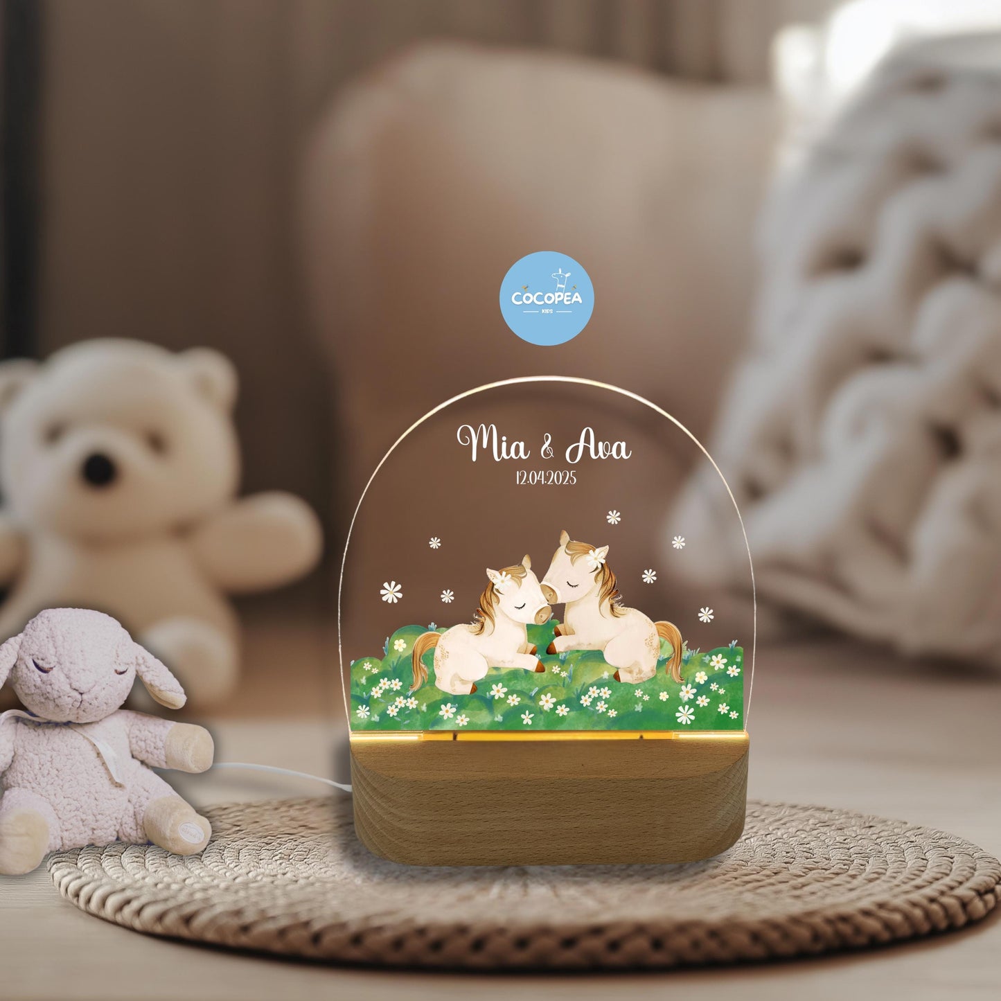 Nachtlicht Zwillinge Edition: Little Twin Horses