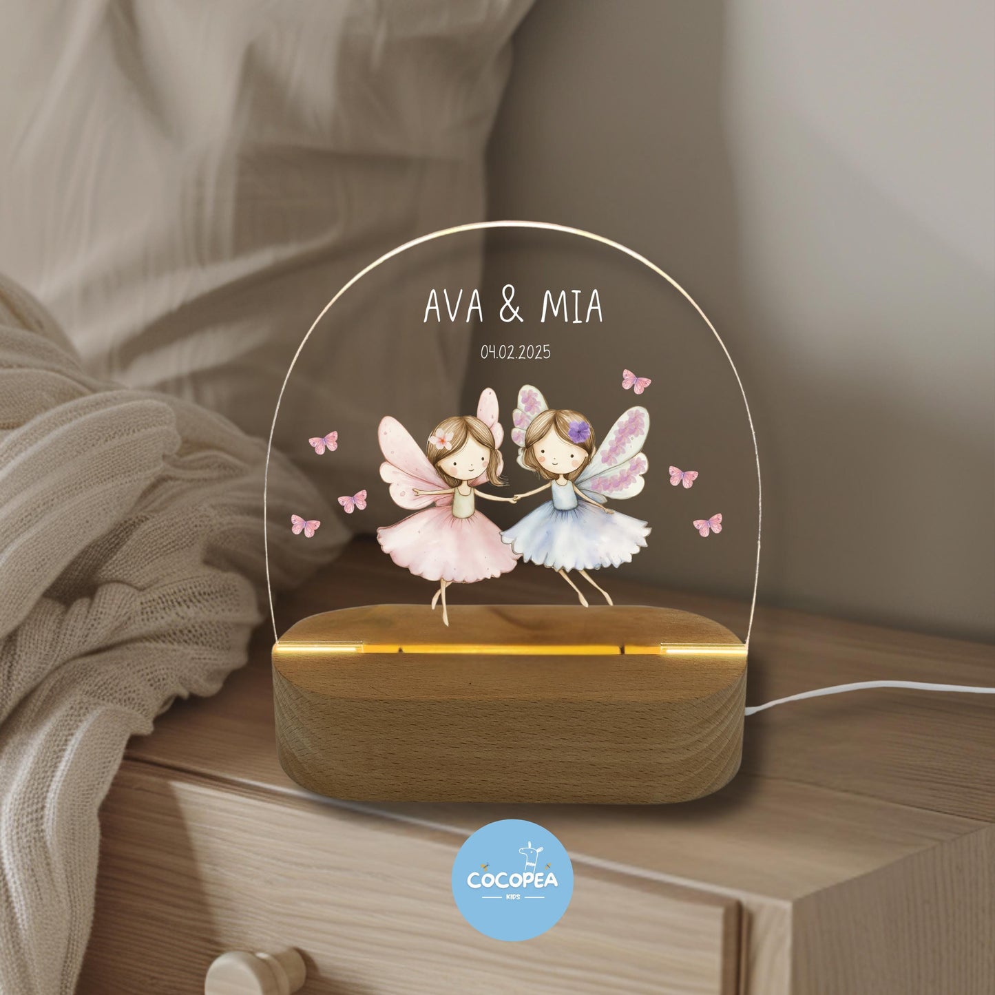 Nachtlicht Zwillinge Edition: Fairy Butterfly