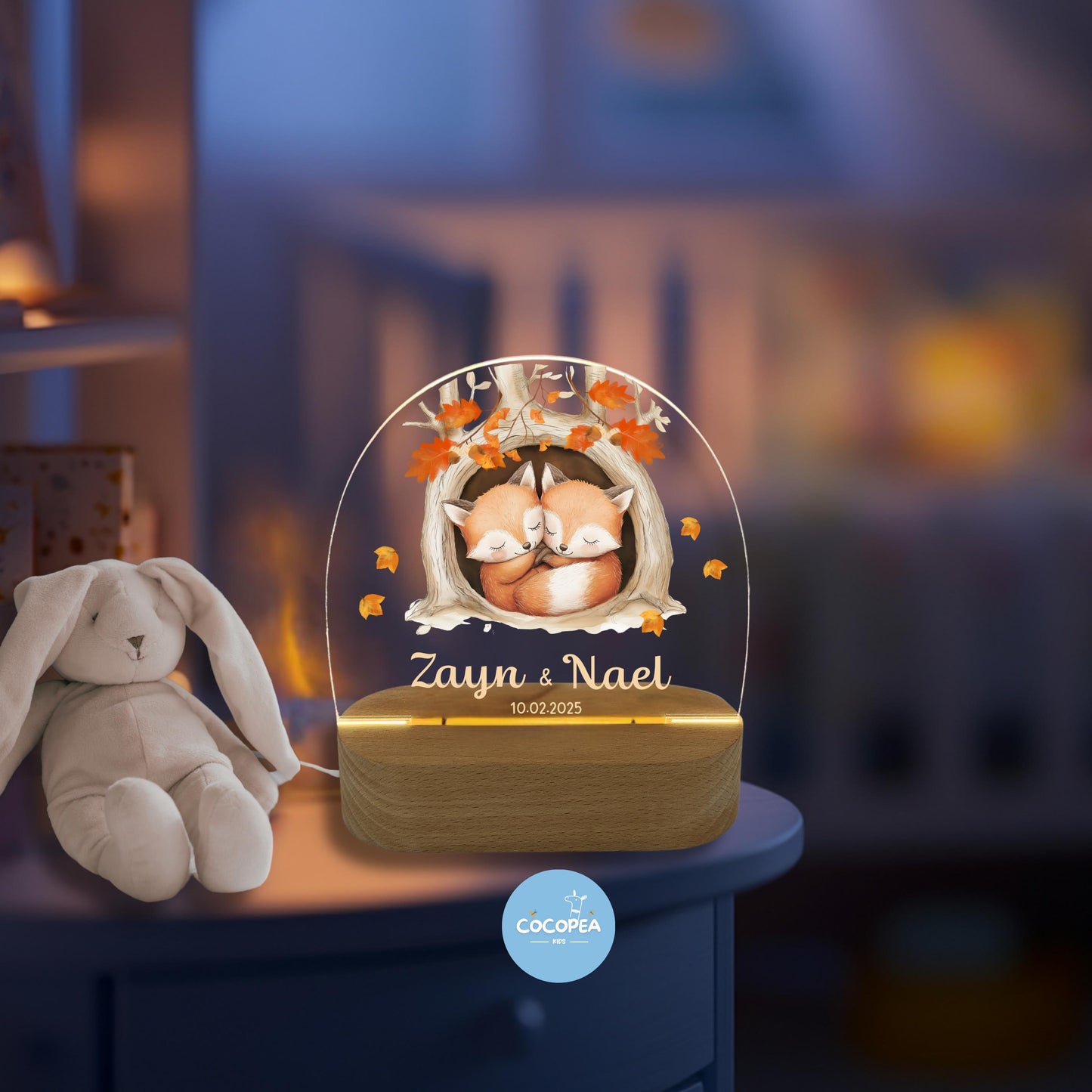 Nachtlicht Zwillinge Edition: Cozy Fox Dreams