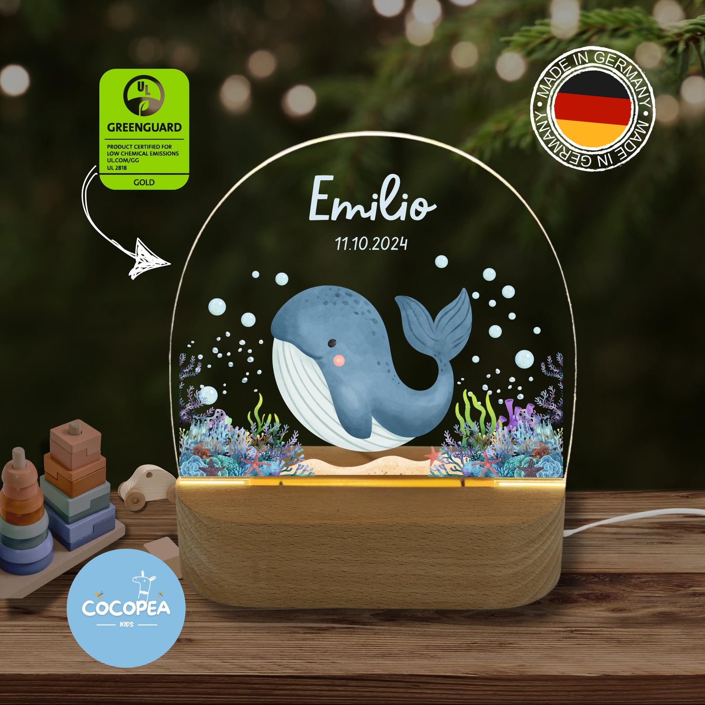 Nachtlicht Unterwasserwelt Wal