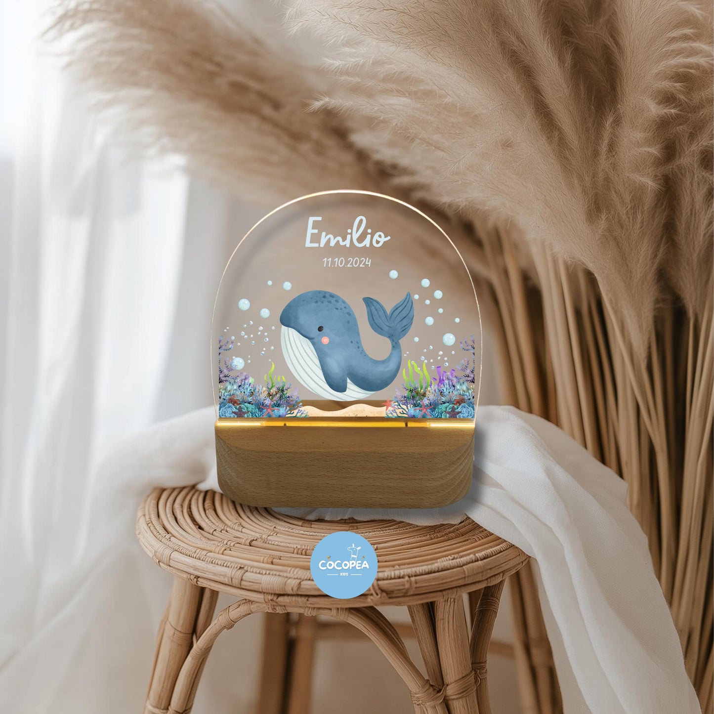 Nachtlicht Unterwasserwelt Wal