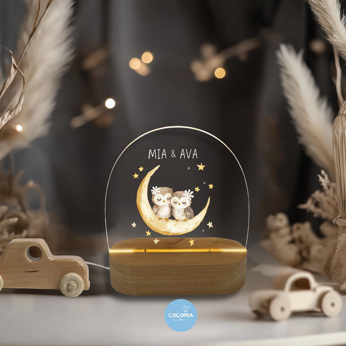 Nachtlicht Zwillinge Edition: Mondlicht Eulen