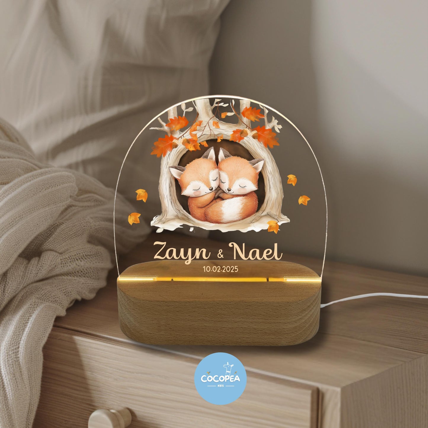 Nachtlicht Zwillinge Edition: Cozy Fox Dreams