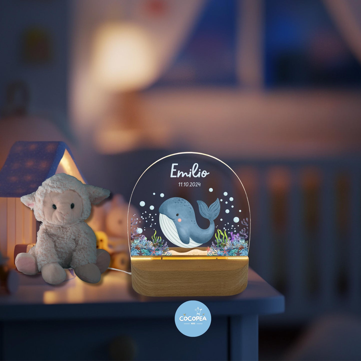 Nachtlicht Unterwasserwelt Wal