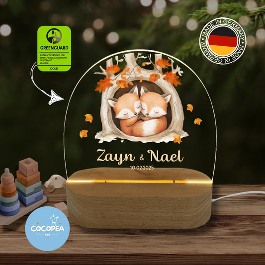 Nachtlicht Zwillinge Edition: Cozy Fox Dreams