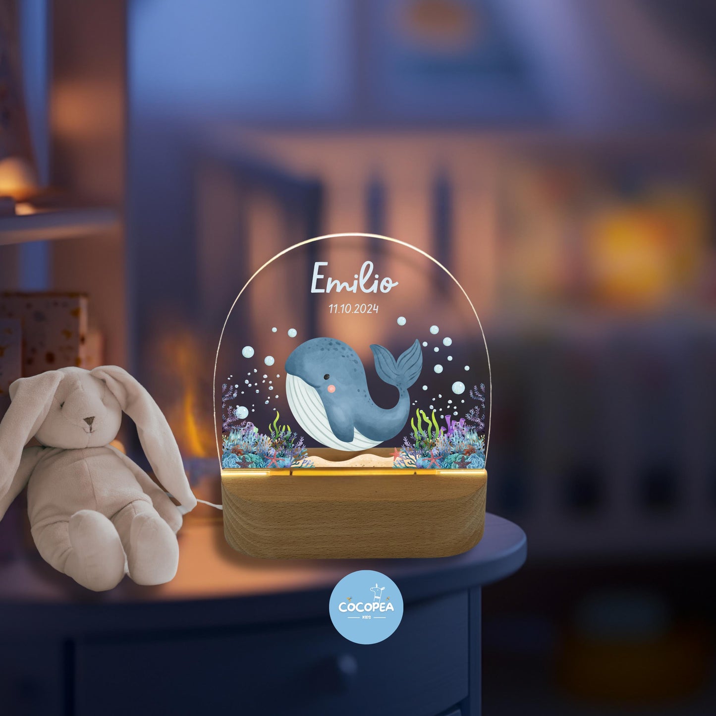 Nachtlicht Unterwasserwelt Wal