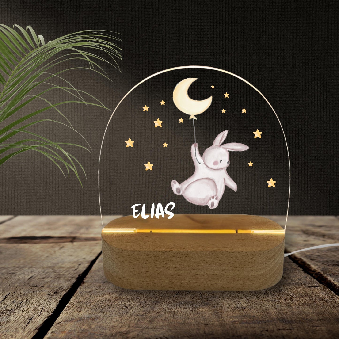 Nachtlicht Hasenflug zum Mond