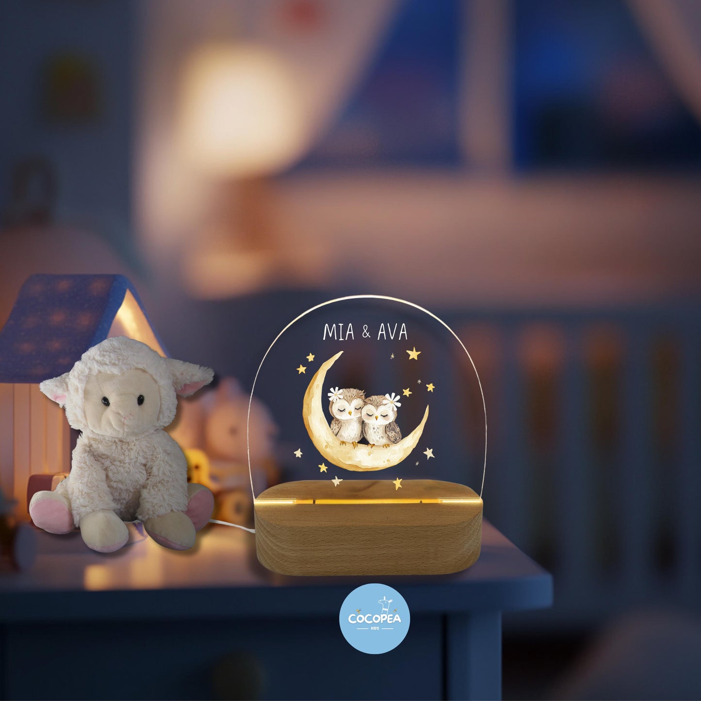 Nachtlicht Zwillinge Edition: Mondlicht Eulen