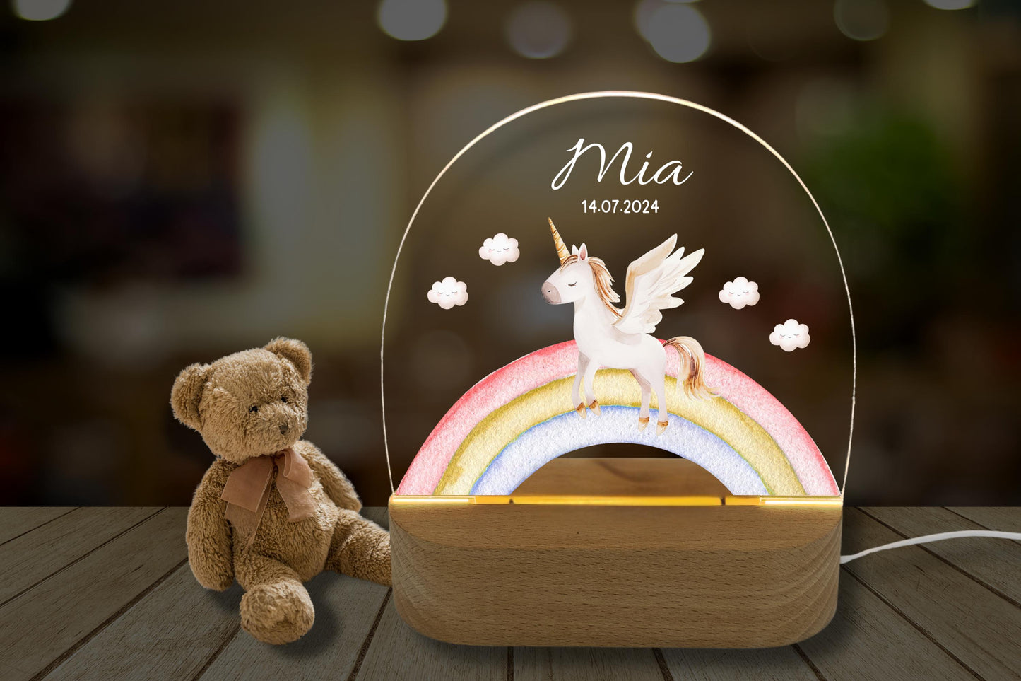 Nachtlicht Regenbogen Einhorn