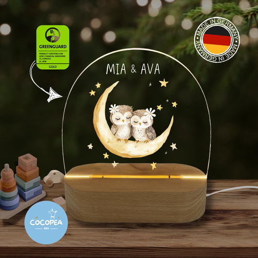 Nachtlicht Zwillinge Edition: Mondlicht Eulen