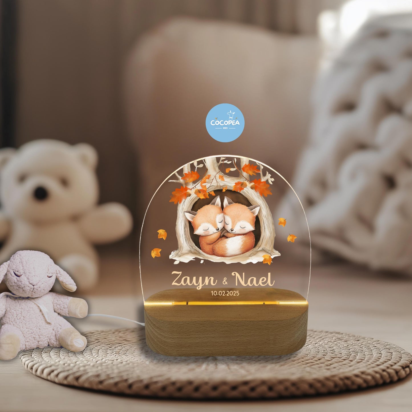 Nachtlicht Zwillinge Edition: Cozy Fox Dreams