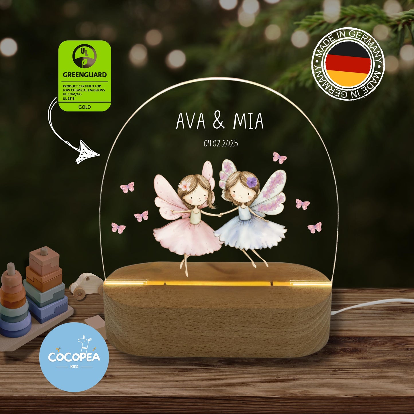 Nachtlicht Zwillinge Edition: Fairy Butterfly