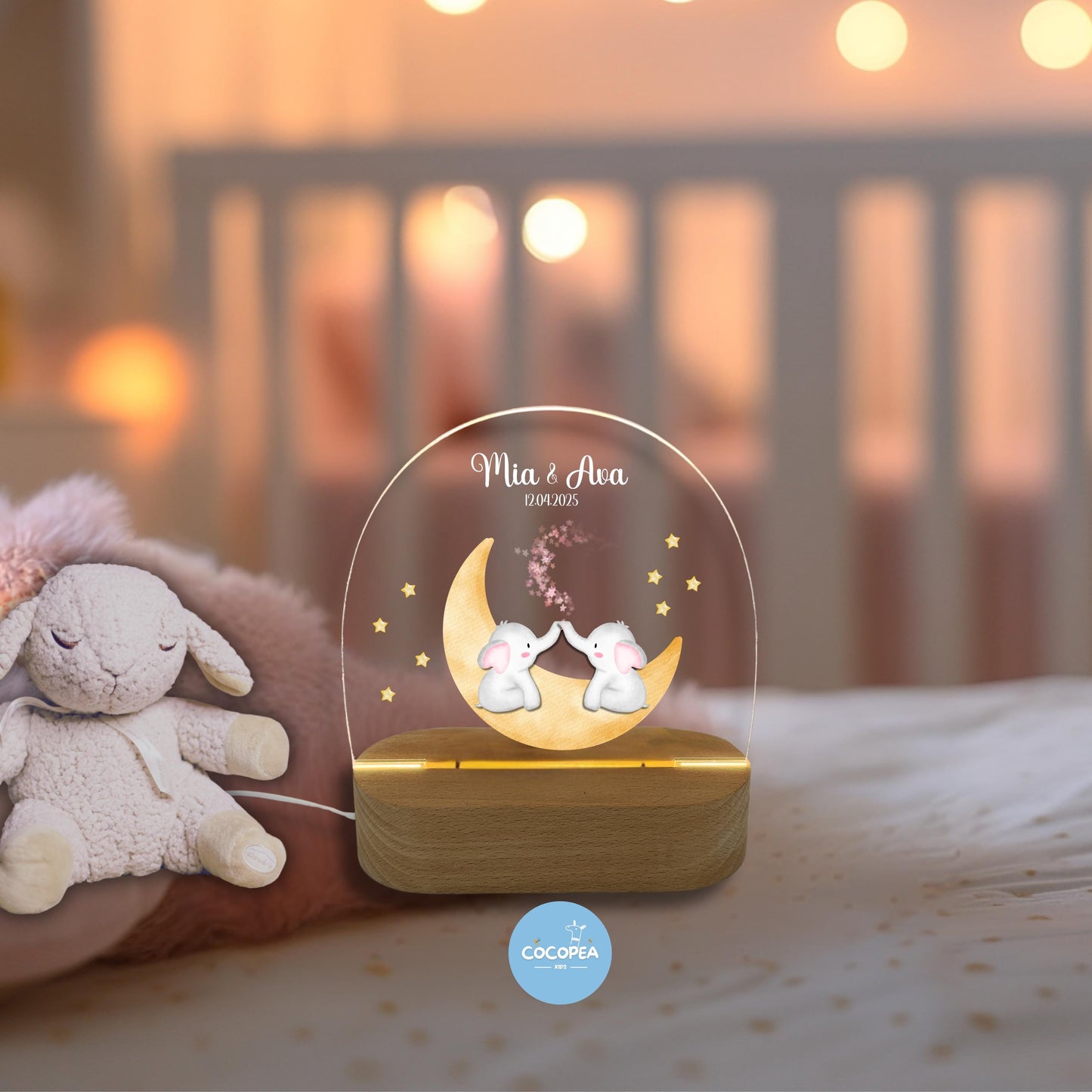 Nachtlicht Zwillinge Edition: Elephants on the Moon